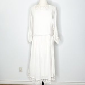Zara Lace Midi White Dress